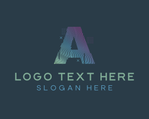 Modern Glitch Letter A logo design