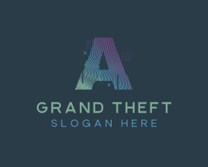 Vlogger - Modern Glitch Letter A logo design