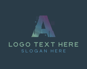 Pubg - Modern Glitch Letter A logo design