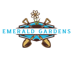 Shovel Gardening Landscape logo design