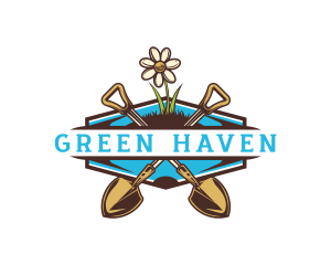 Shovel Gardening Landscape logo design