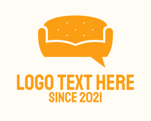 Furniture Store - Orange Couch Message logo design
