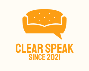 Speak - Orange Couch Message logo design