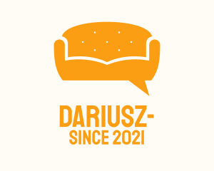 Upholster - Orange Couch Message logo design