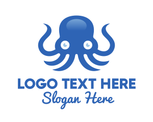 Kraken - Blue Octopus Mascot logo design
