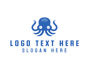 Stick Figure - Sea Tentacle Octopus logo design