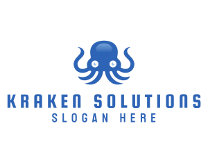 Kraken - Sea Tentacle Octopus logo design