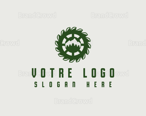 Mountain Sawmill Logging Logo