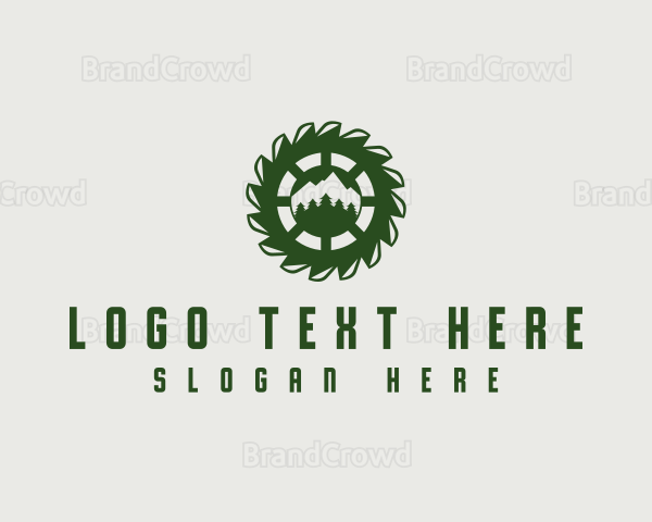 Mountain Sawmill Logging Logo