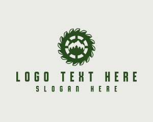 Wood - Mountain Sawmill Logging logo design