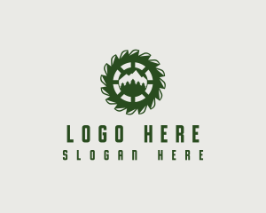 Mountain Sawmill Logging Logo