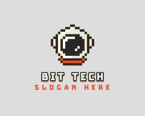 Pixel Astronaut Game logo design