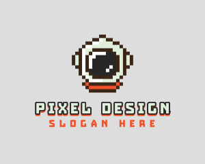 Pixel Astronaut Game logo design