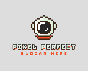 Pixel Astronaut Game logo design