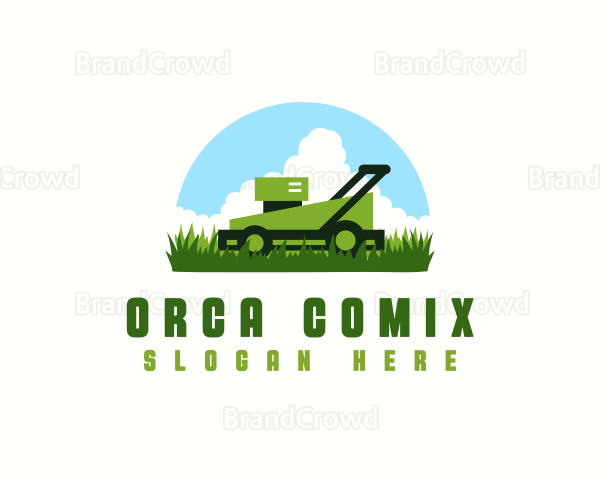 Mower Lawn Grass Logo