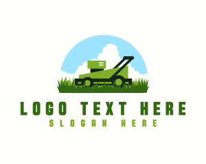 Organic - Mower Lawn Grass logo design