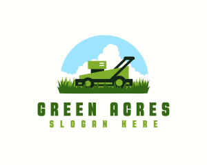 Mower Lawn Grass logo design