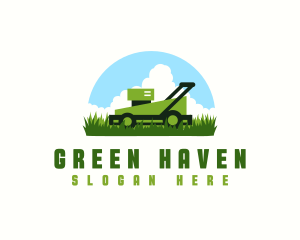 Mower Lawn Grass logo design