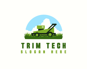 Trim - Mower Lawn Grass logo design