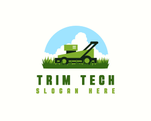 Mower Lawn Grass logo design