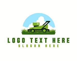 Mower Lawn Grass Logo