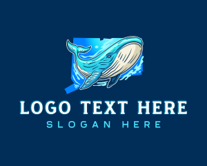 Map - Ocean Whale Connecticut logo design