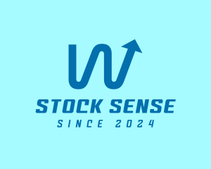 Stocks - Blue Stocks Letter W logo design