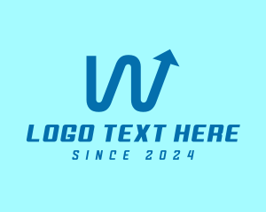 Blue - Blue Stocks Letter W logo design