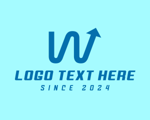 Blue Stocks Letter W Logo