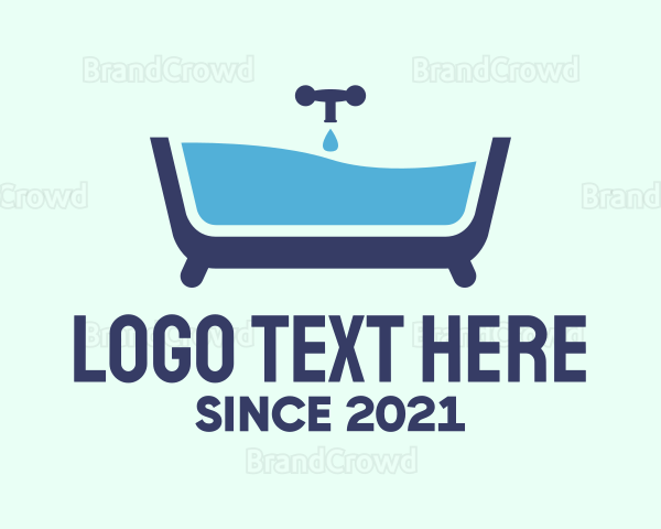 Blue Bathtub Bath Logo