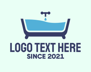 Bathroom - Blue Bathtub Bath logo design