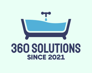 Blue Bathtub Bath logo design