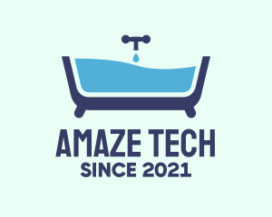 Blue Bathtub Bath logo design