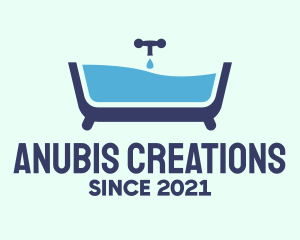 Blue Bathtub Bath logo design