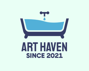 Blue Bathtub Bath logo design