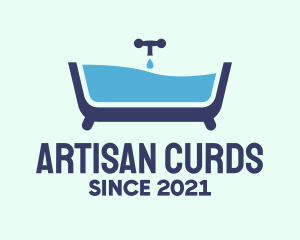 Blue Bathtub Bath logo design