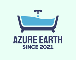 Blue Bathtub Bath logo design