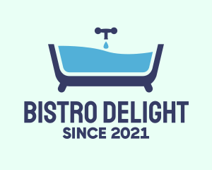 Blue Bathtub Bath logo design