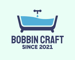 Blue Bathtub Bath logo design