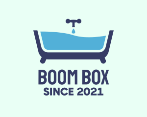 Blue Bathtub Bath logo design