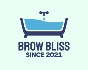 Blue Bathtub Bath logo design