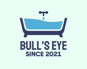 Blue Bathtub Bath logo design