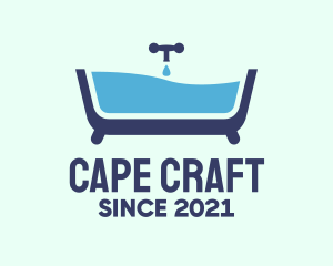 Blue Bathtub Bath logo design