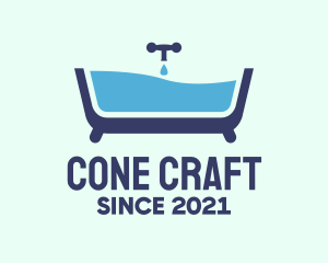 Blue Bathtub Bath logo design