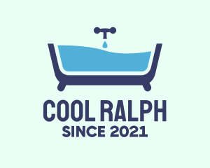 Blue Bathtub Bath logo design