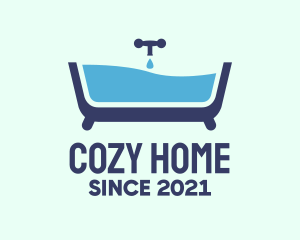 Blue Bathtub Bath logo design