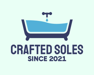 Blue Bathtub Bath logo design