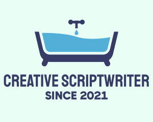 Blue Bathtub Bath logo design