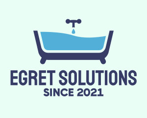 Blue Bathtub Bath logo design