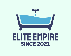 Blue Bathtub Bath logo design